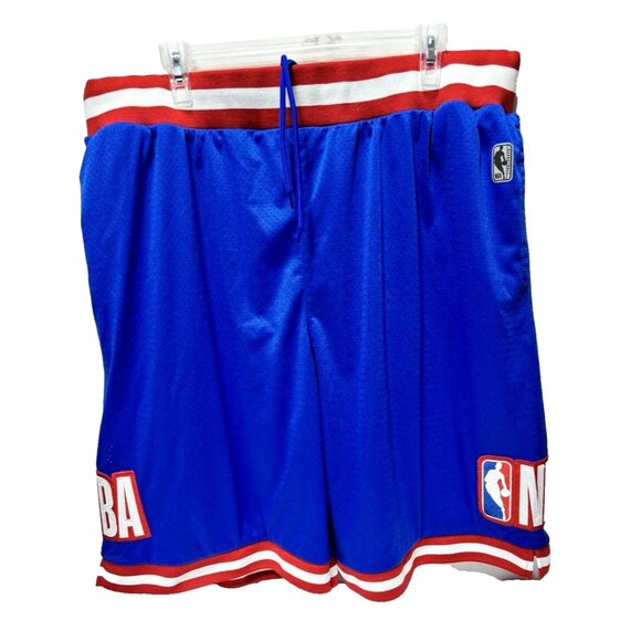NBA Men's Shorts XXL Blue Red & White NBA Logo Sports Basketball Shorts - GUC - Picture 1 of 9